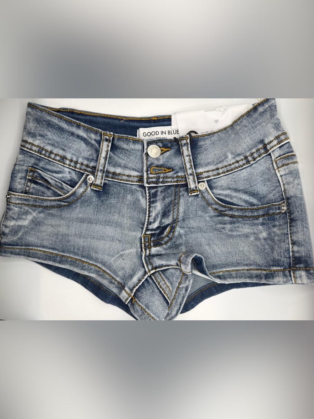 Women's Faded Light Blue Denim Cutoff Shorts